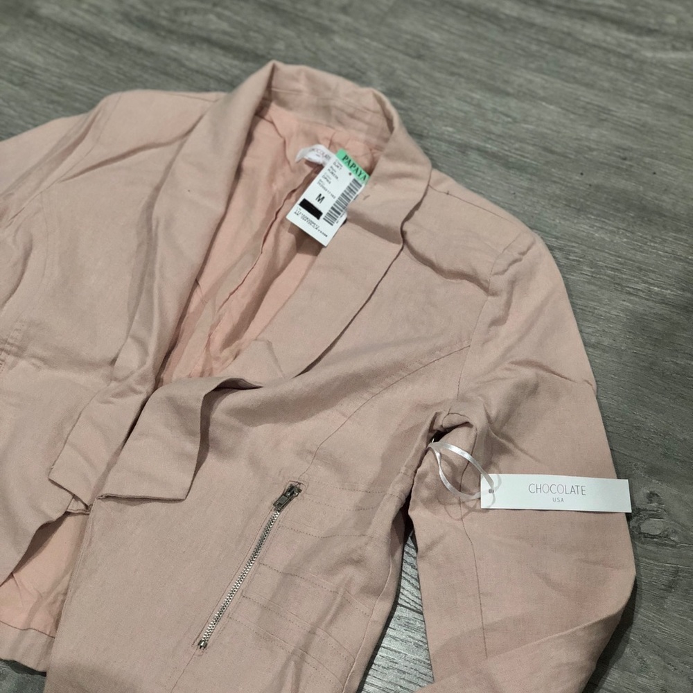 Linen Moto Jacket - Picture 2 of 3
